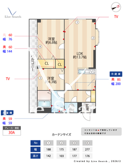 第五山中マンション 305 【埼玉県坂戸駅】 の間取り図