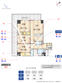 リオグランデ博多 1305 【福岡県博多駅】 の間取り図