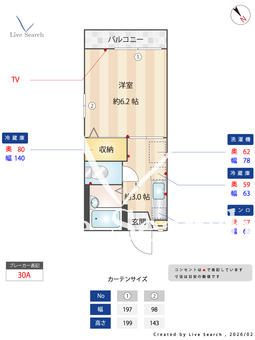 グリーンヒルハイツ 201 【大阪府牧野駅】 の間取り図
