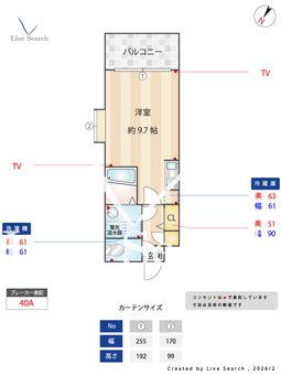 エクセレンシア天神 411 【福岡県薬院駅】 の間取り図