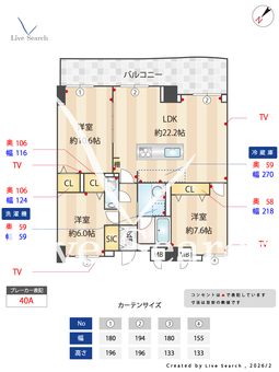 リオグランデ博多 1402 【福岡県博多駅】 の間取り図