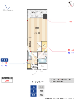 ビブロス 402 【福岡県姪浜駅】 の間取り図