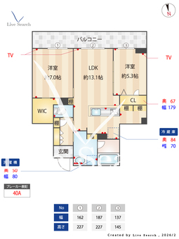 ベレオ船橋 303 【千葉県東船橋】 の間取り図