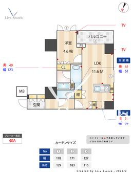 プレディアコート森下テラス 801 【東京都両国駅】 の間取り図