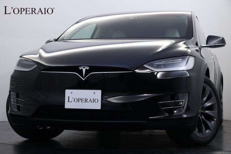 テスラ モデルX 100D 有償色 ソリッドブラック ホワイトレザーシート