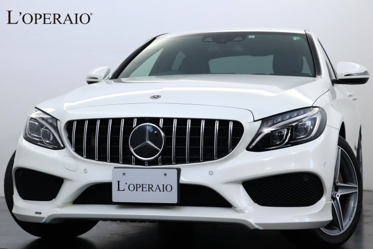 メルセデスベンツ Cクラス C220d ローレウスエディション 有償色 黒革 レーダーセーフティpkg Amgライン シートヒーター カールソンフロントリップ 社外パナメリカーナグリル 車検令和4年7月迄 中古車
