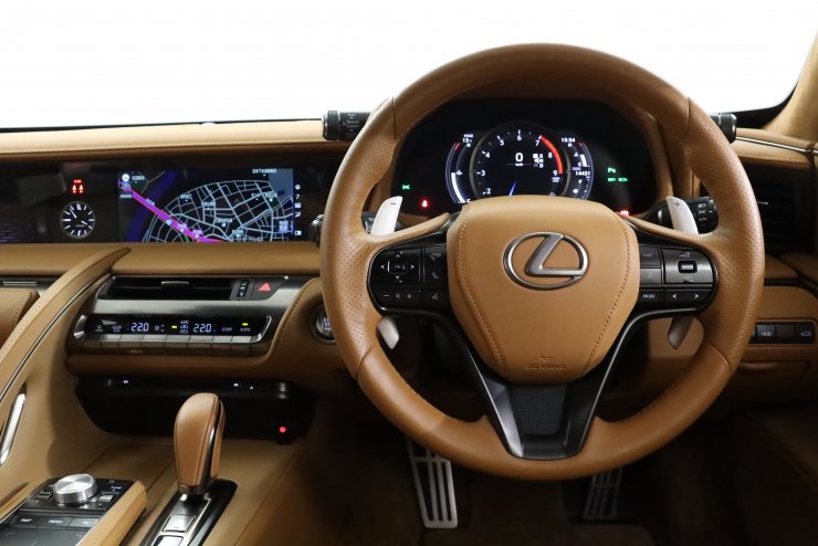 レクサス Lc 500 Sパッケージ オプションボディカラー オーカーハーフレザー マークレビンソン カラーヘッドアップディスプレイ中古車