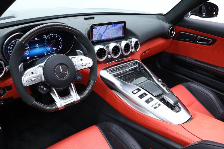 AMG GT C ロードスター 赤×黒革 赤幌 AMGエクステリアカーボンPKG 純正