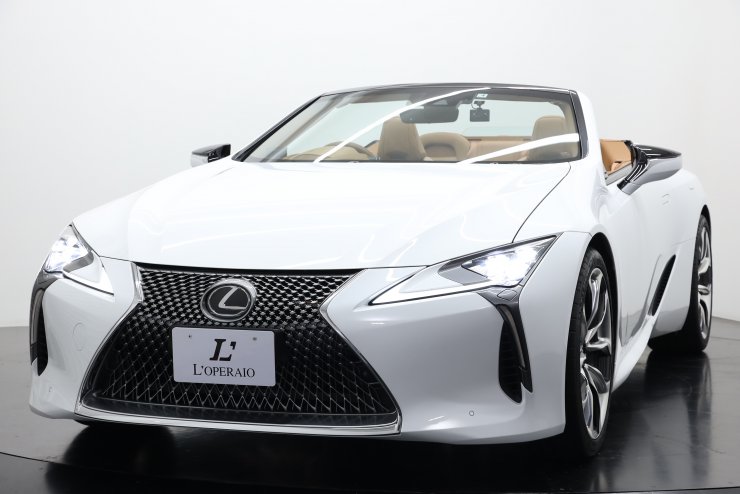 非売品Lexus LC500 Convertible 左ハンドル車ホワイト レクサス LC LC500 Convertible ワンオーナー オーカーレザー 黒幌