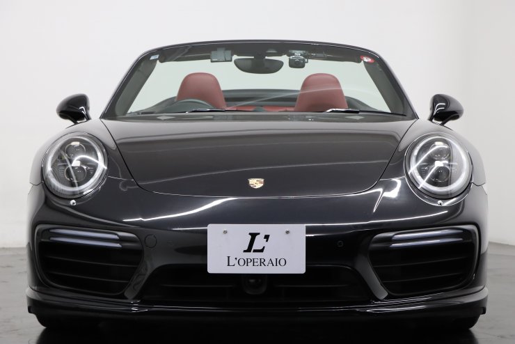 ポルシェ 911(Type991) ターボS カブリオレ PDK OBD済み 赤×黒革