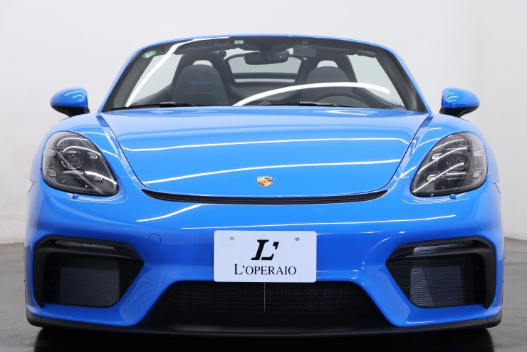 ポルシェ 718 スパイダー 6MT 左ハンドル 有償色:シャークブルー
