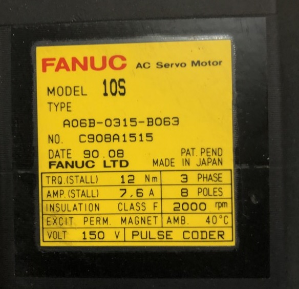 FANUC/ファナック ACサーボモーター A06B-0315-B063 | マシンライフ FANUC/ファナック ACサーボモーター A06B-0315-B063 | マシンライフ
