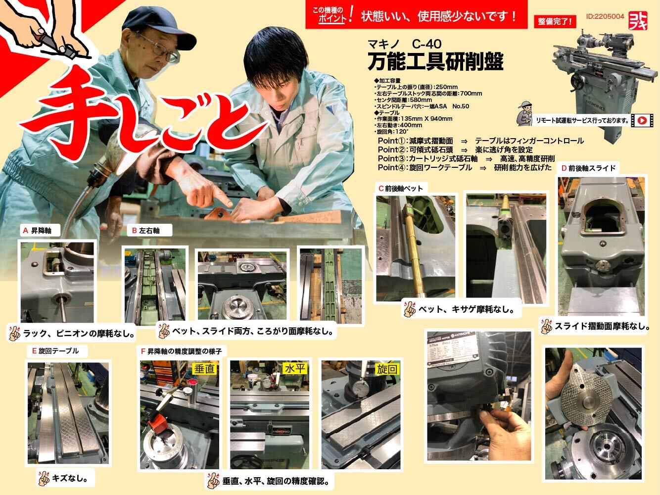 牧野フライス製作所 工具研削盤 C-40 | マシンライフ