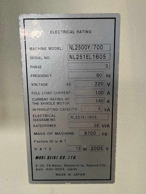 森精機製作所 NC旋盤 NL2500Y/700