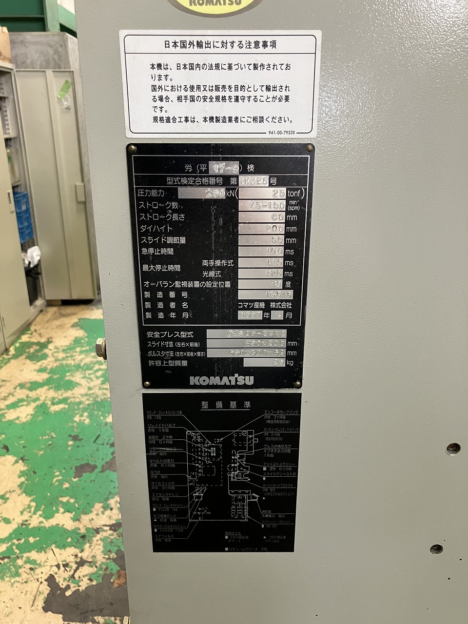 コマツ プレス OBS25-33K2