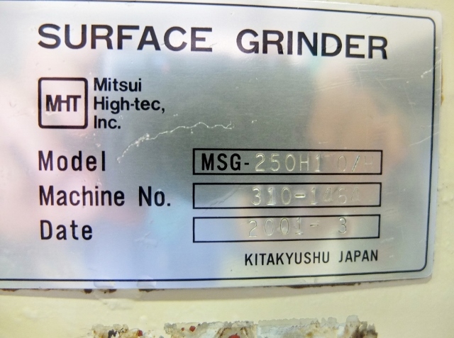 三井ハイテック 平面研削盤 MSG-250H1