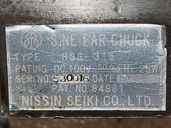 日進 可傾形電磁チャック HSG-315