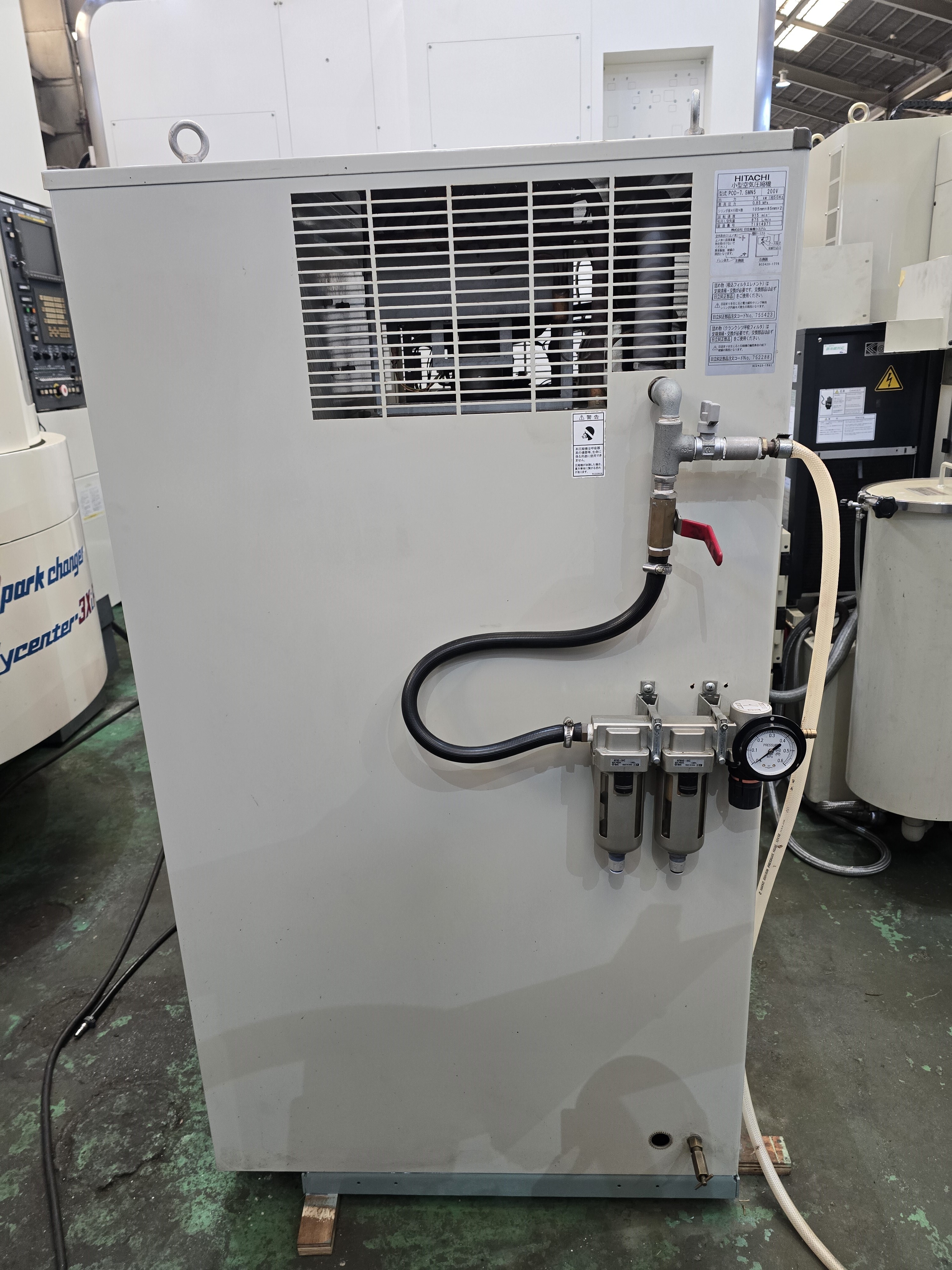 日立 7.5kwパッケージコンプレッサー POD-7.5MN5
