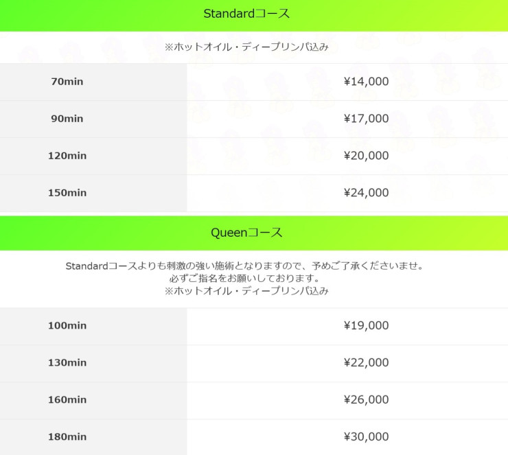 料金表