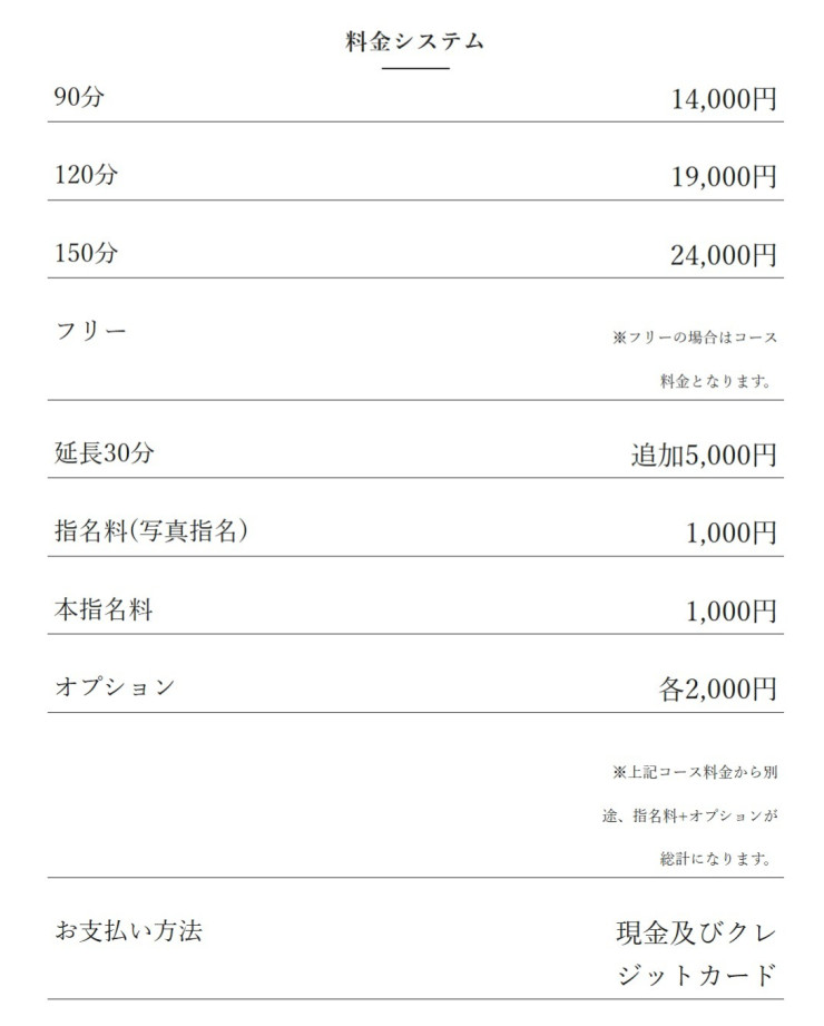 料金表