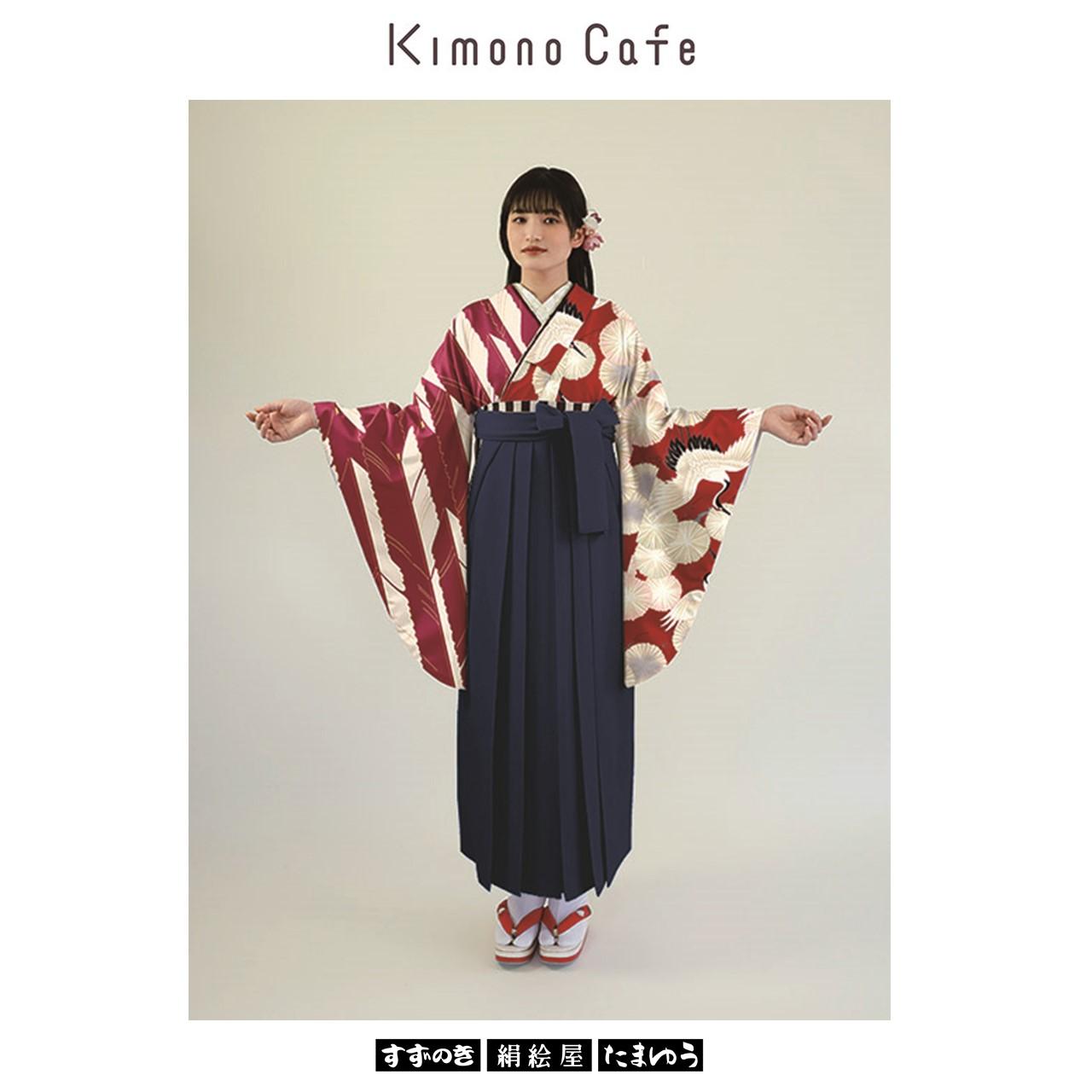 kimono1022（鶴に笠松　赤）