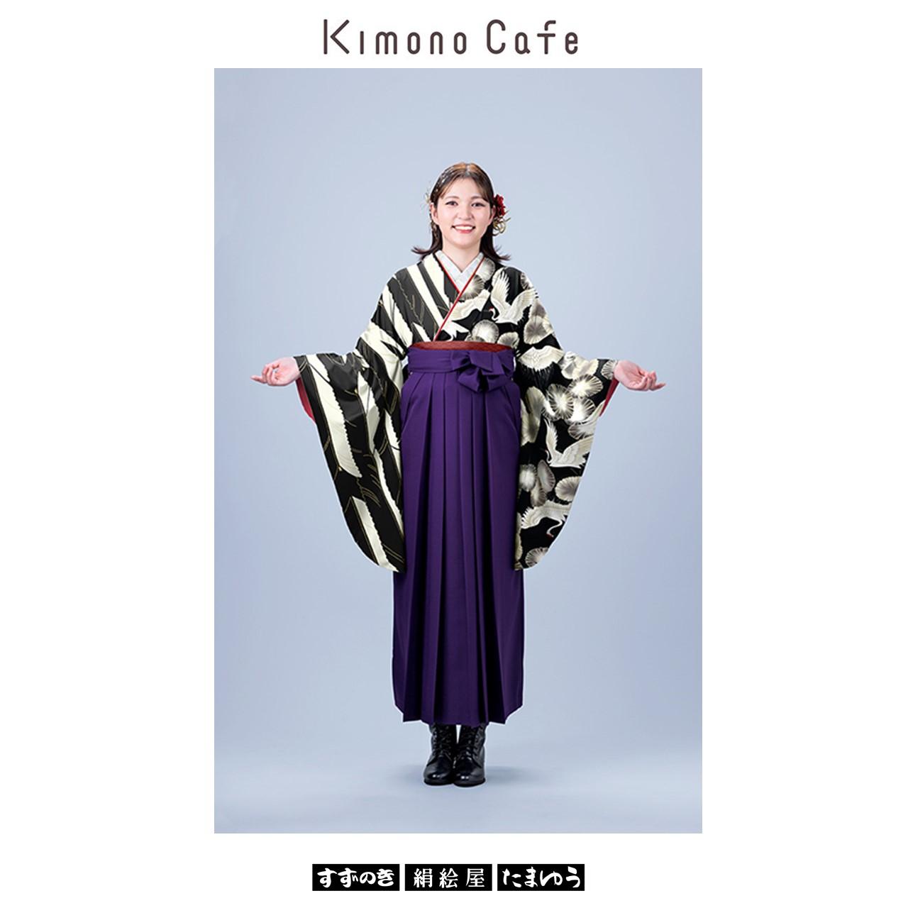 kimono1023（鶴に笠松　黒）