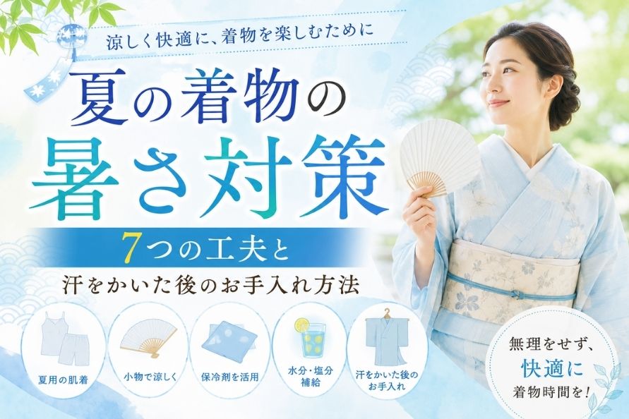 夏の着物の暑さ対策｜7つの工夫と汗をかいた後のお手入れ方法