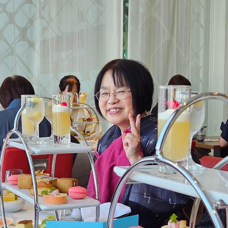 岡山店　夏着物でアフタヌーンティー