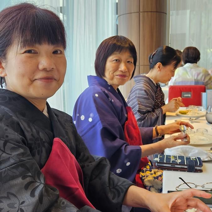 岡山店　夏着物でアフタヌーンティー