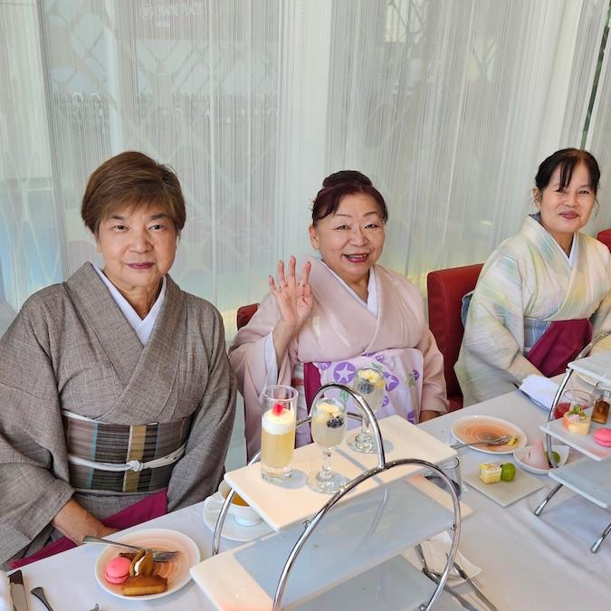 岡山店　夏着物でアフタヌーンティー
