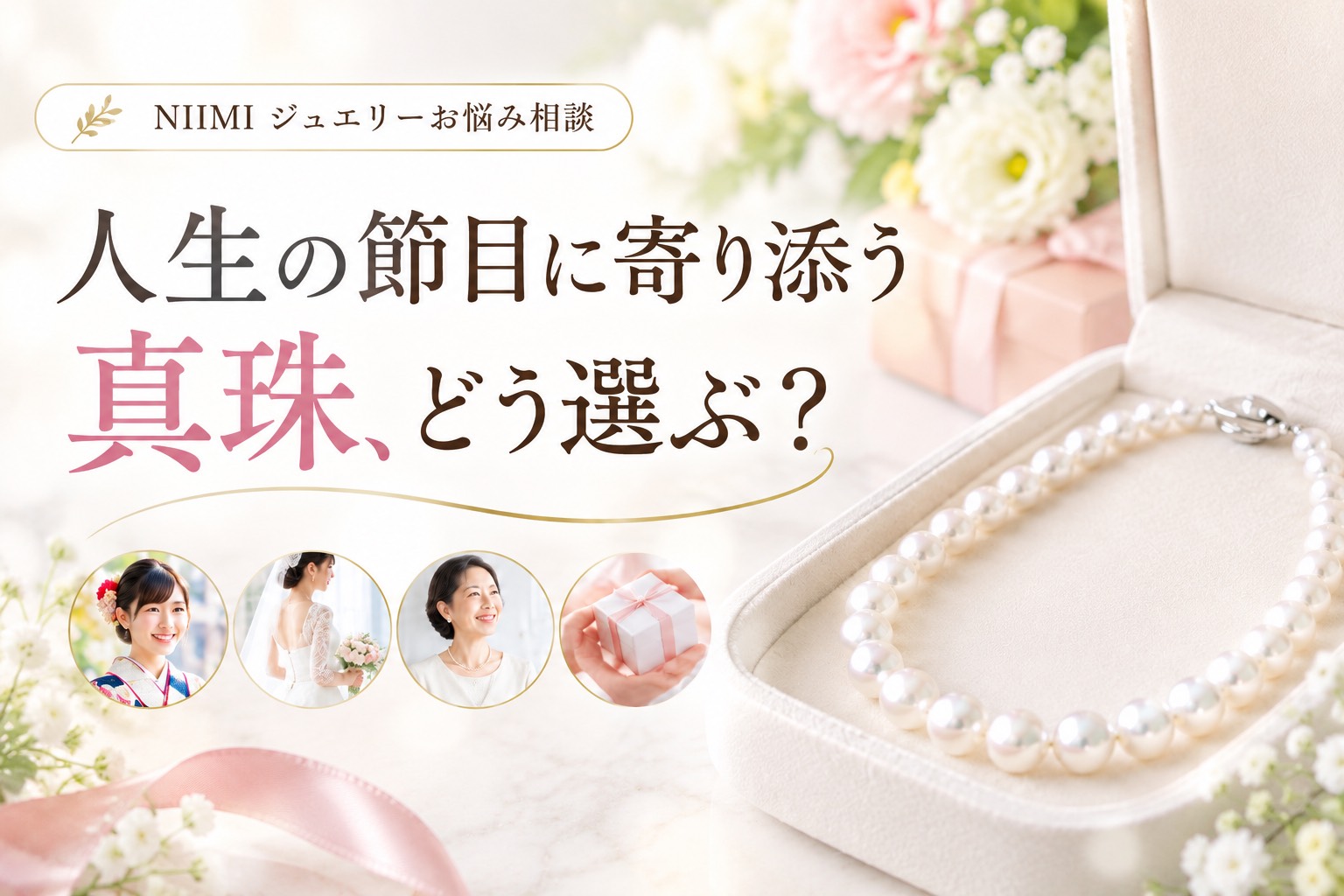 成人のお祝いに真珠のネックレスを贈りたい。でも、何を選べばいい？