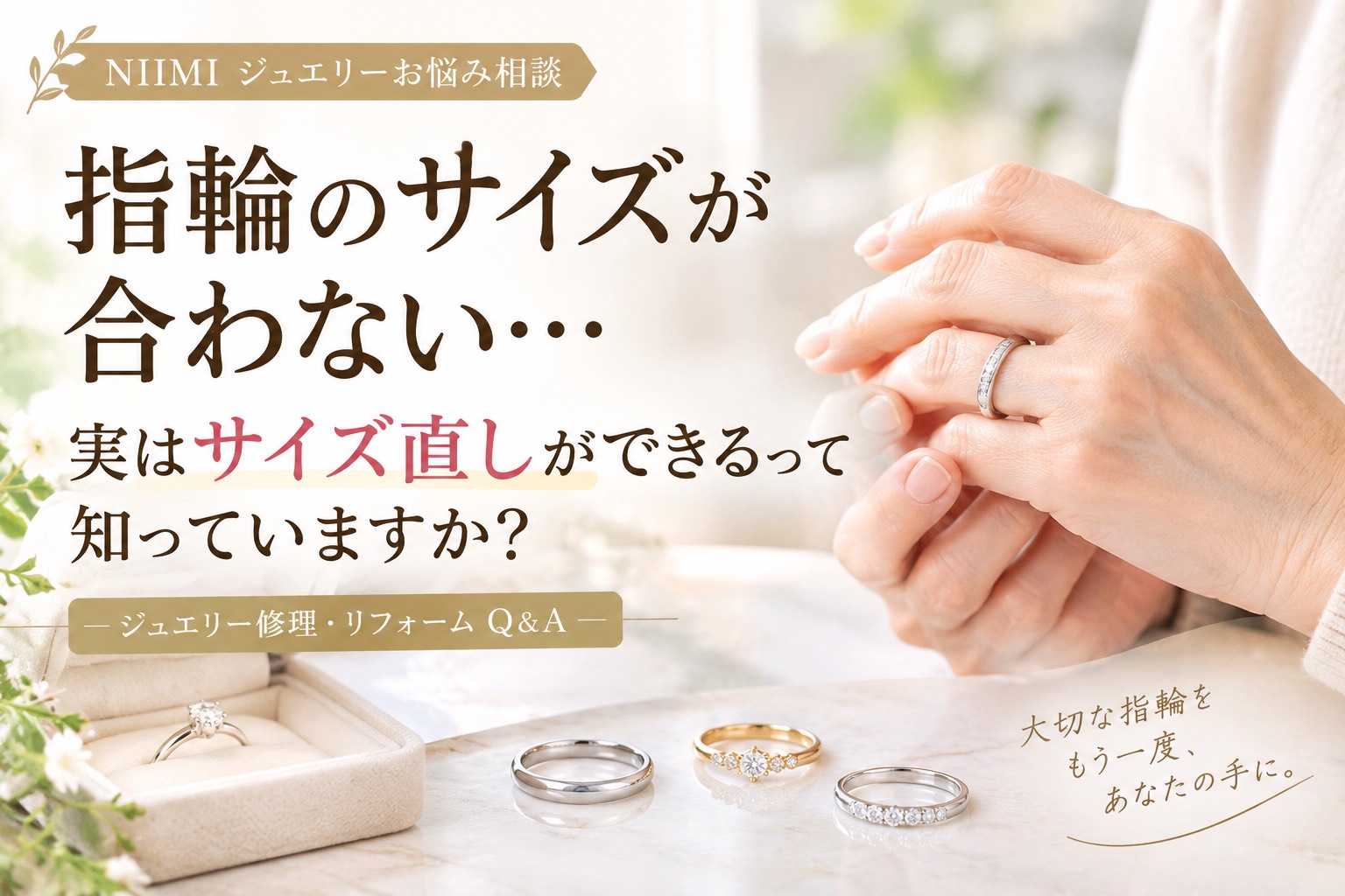 指輪のサイズ直しってできますか？サイズが合わなくなった指輪をもう一度身につける方法