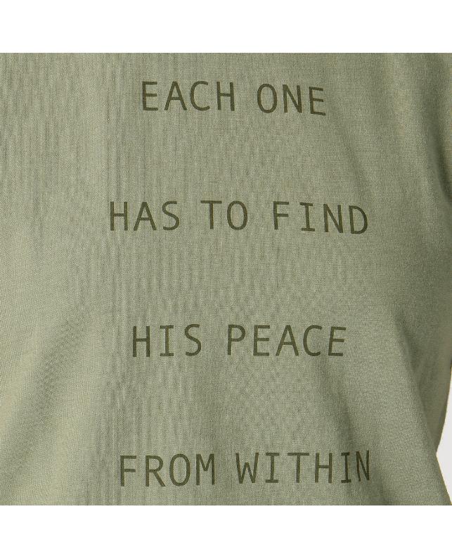 A：BASE BRAND 01 メッセージプリント Ｔシャツ カーキ