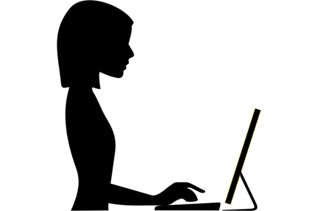 famale-computer-silhouette