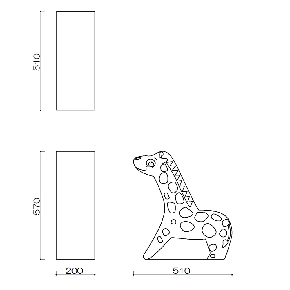 アニマルクッション キリン AK-2図面