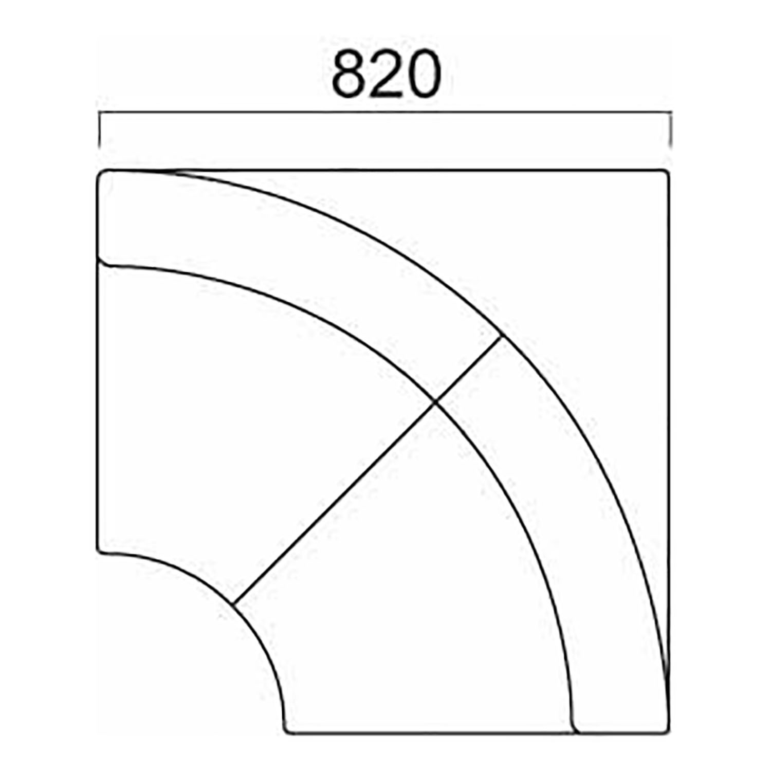 バン D1 背座+台輪固定式(収納機能無) DU(扇角コーナー) _図面