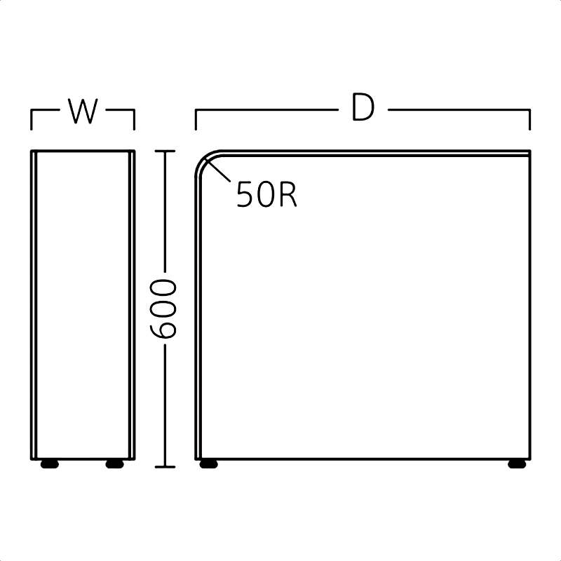 システムアーム B W60~100 D610~800 _図面