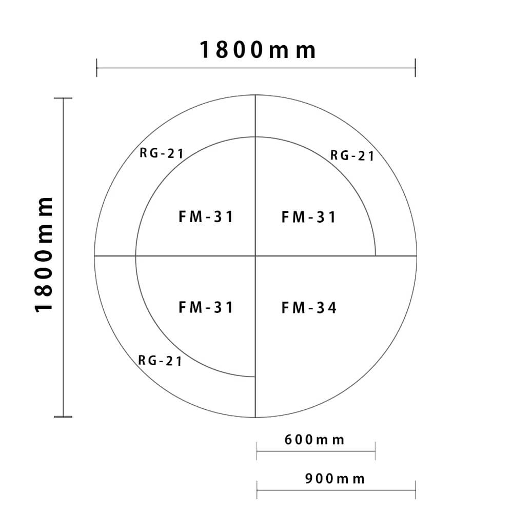 バンビシリーズ サークルタイプ 外径1800mm 入口付き図面