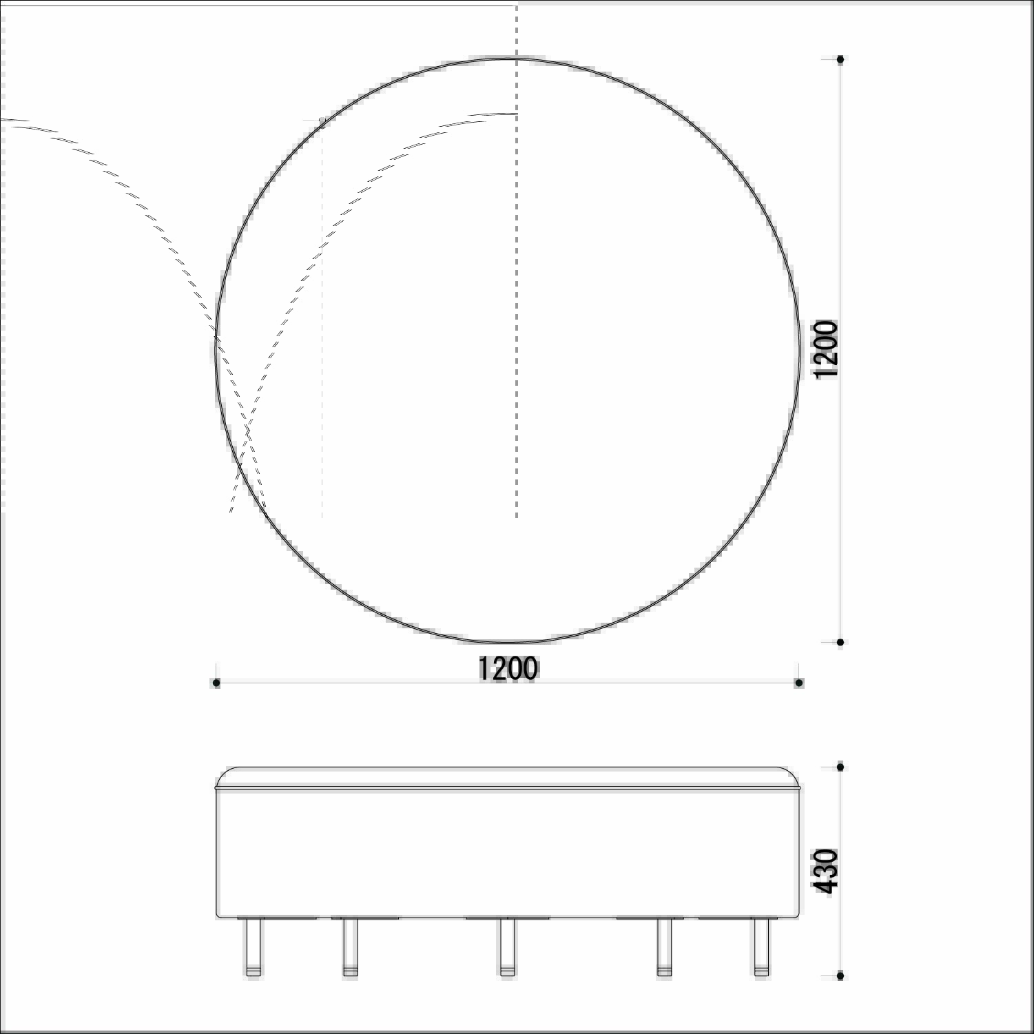 ノビルタ スツール φ1200図面