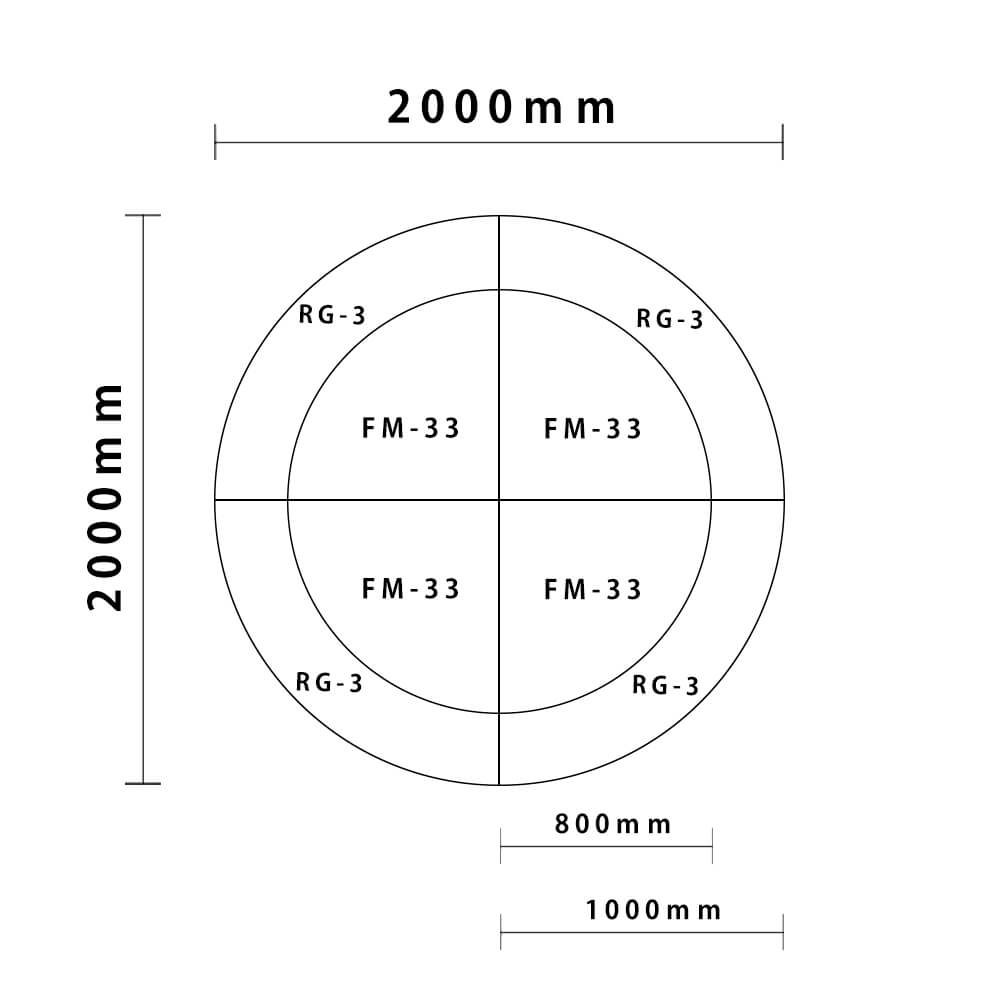 リスシリーズ サークルタイプ 外径2000mm図面