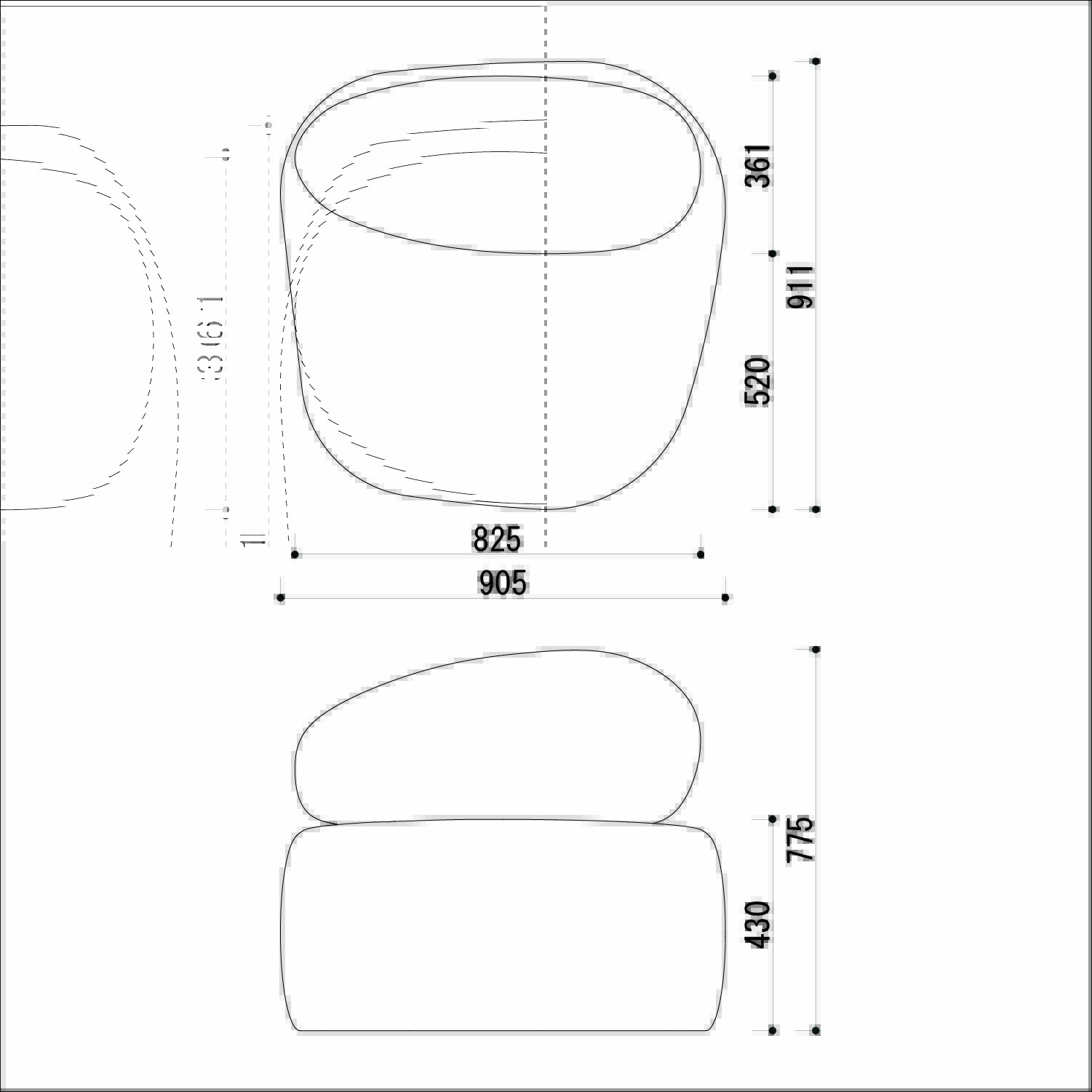 セラニダS レフトアーム図面
