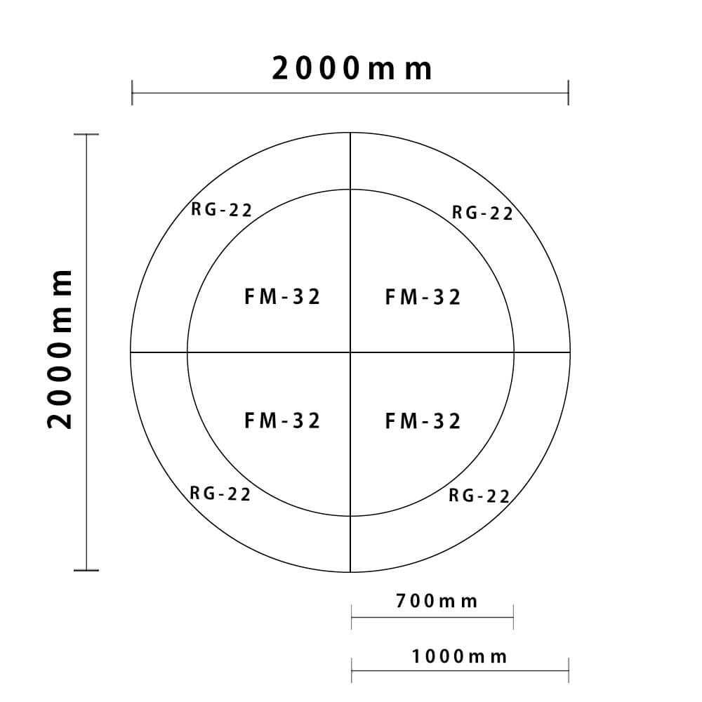 バンビシリーズ サークルタイプ 外径2000mm図面