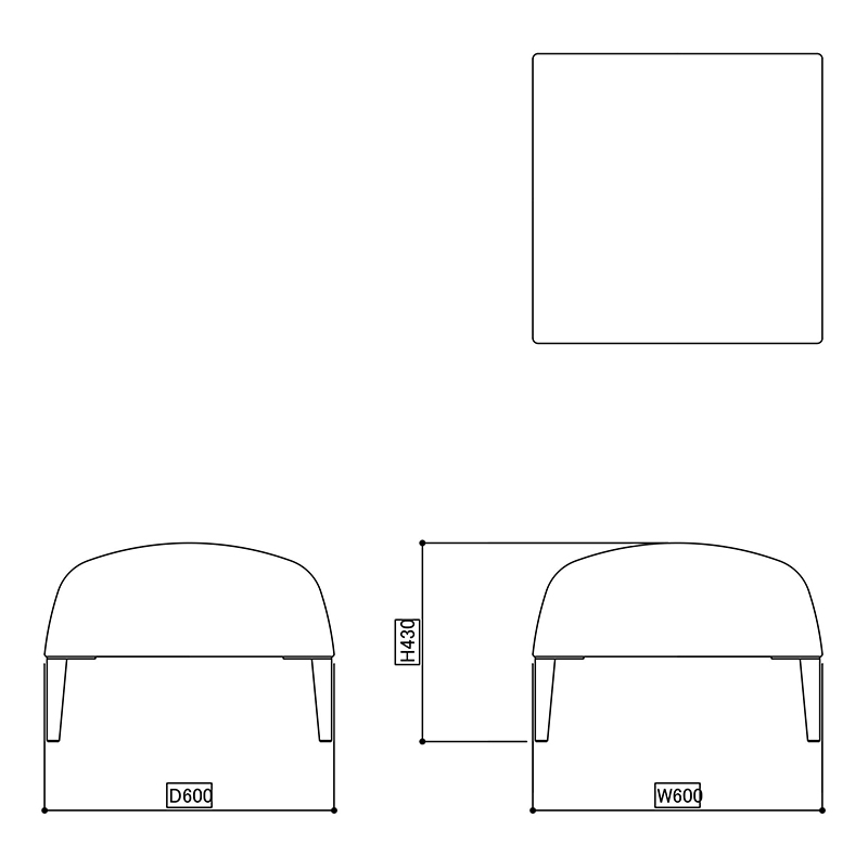 カルラ ベンチ WD S _図面