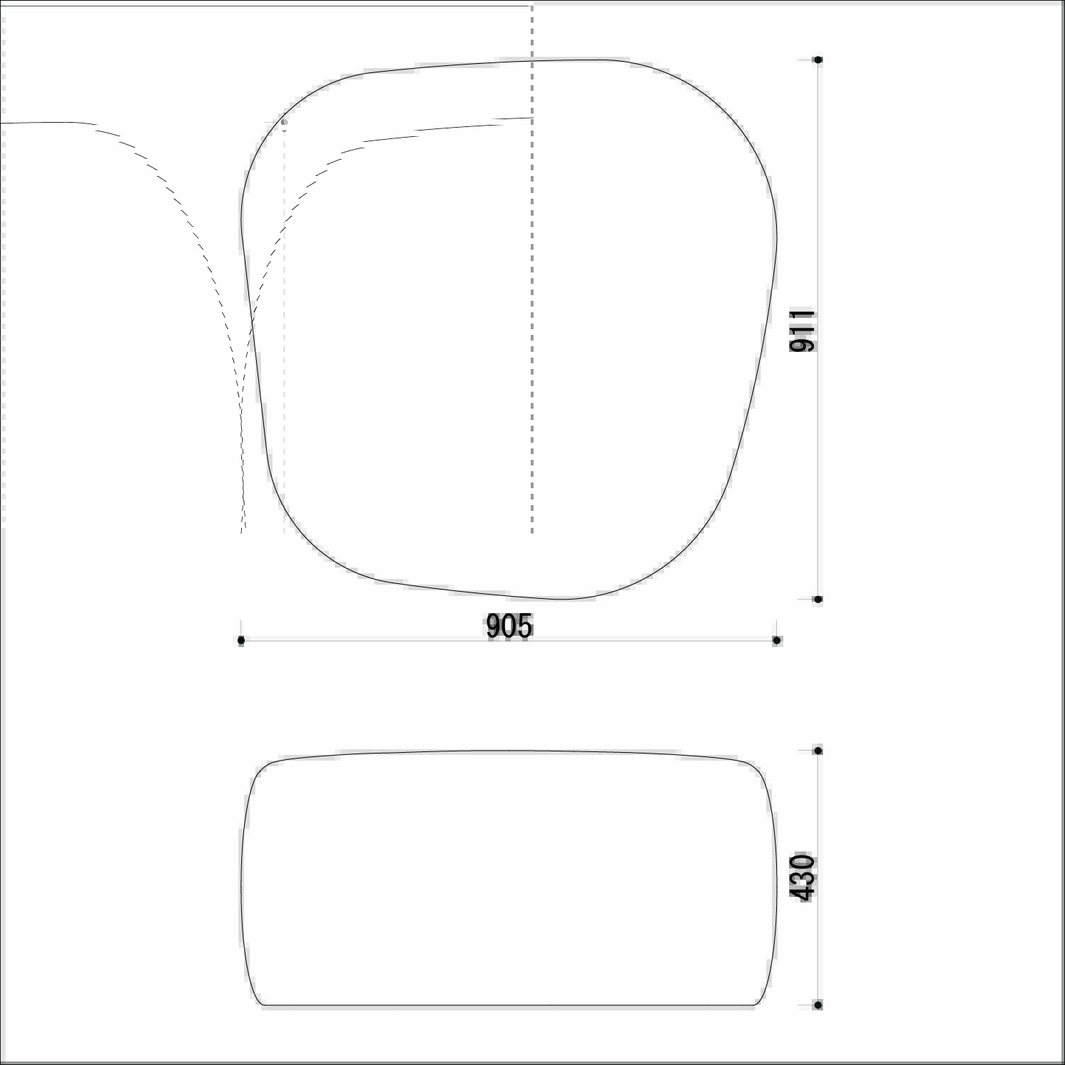 セラニダS スツール図面