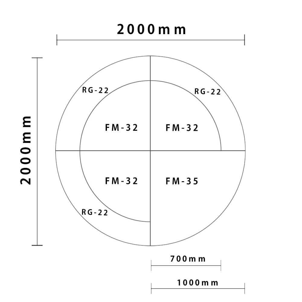 バンビシリーズ サークルタイプ 外径2000mm 入口付き図面