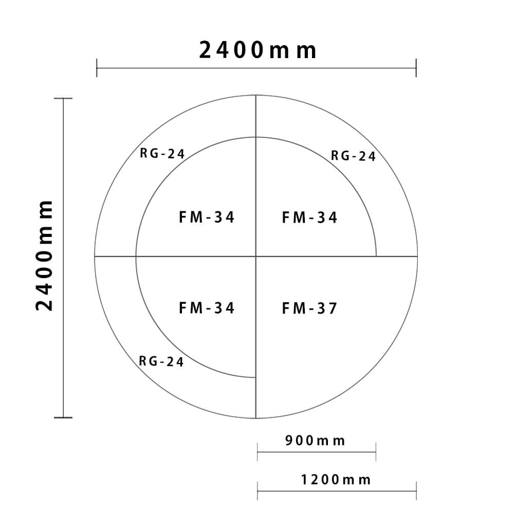 バンビシリーズ サークルタイプ 外径2400mm 入口付き図面
