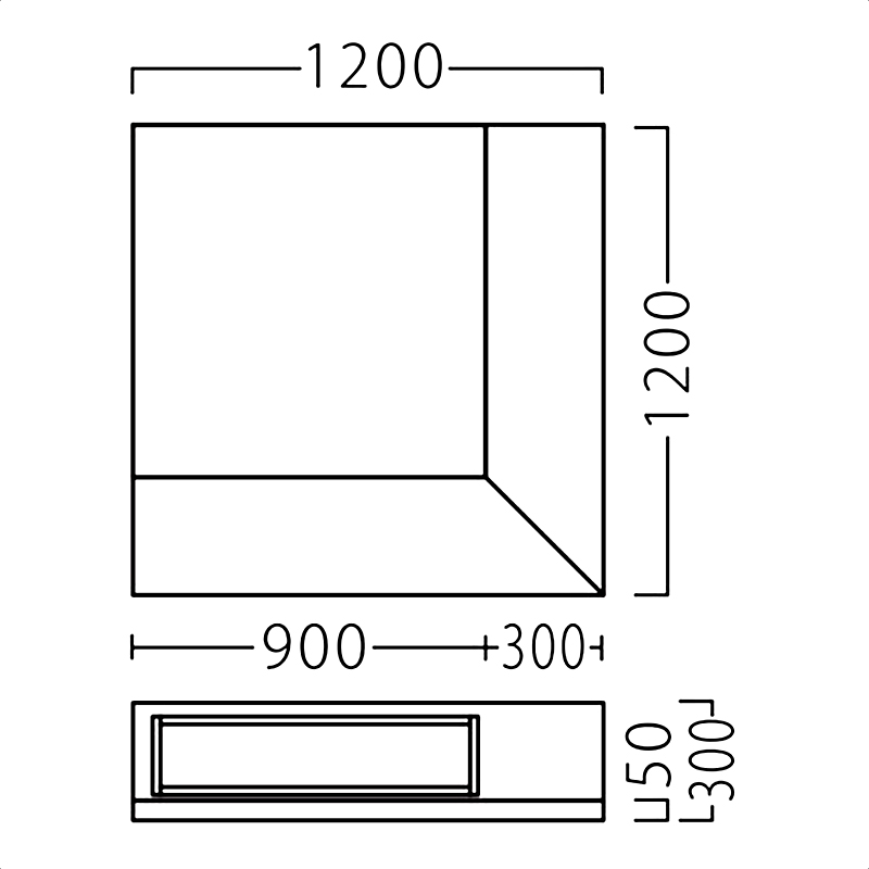 メロディー サークル付コーナーC1200(シューズボックス付) _図面