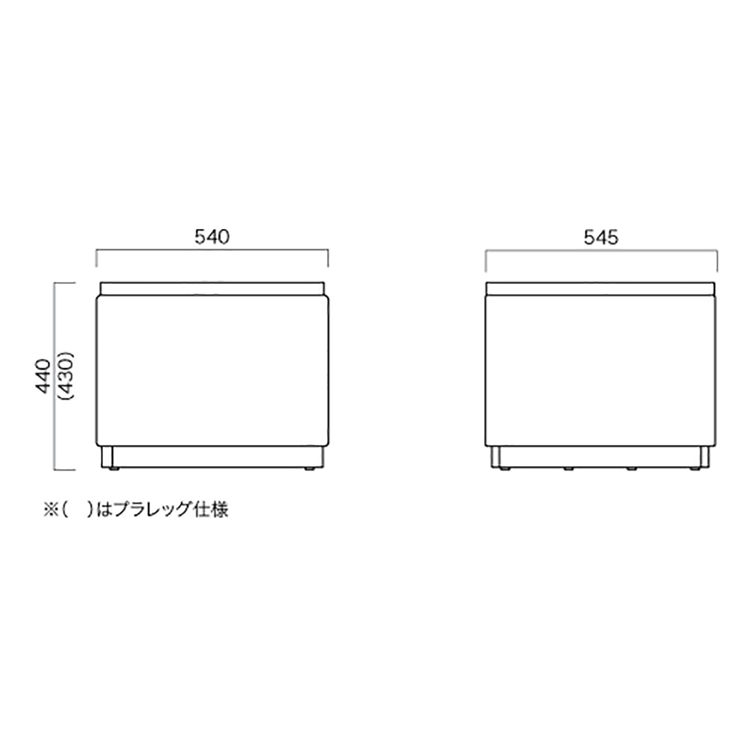 アゾックTA サイドテーブル メラミン化粧板台輪仕様 _図面