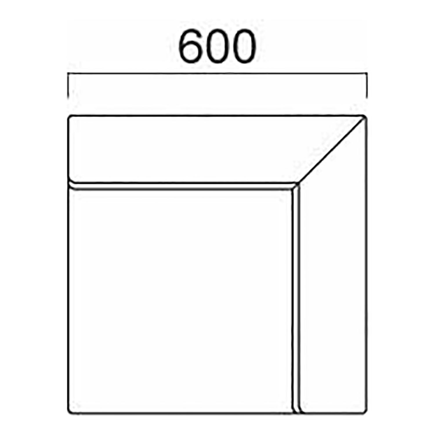 バン E2 D600 背座+台輪固定式(収納機能無) U(角コーナー) _図面