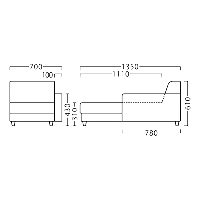 ローレル 右カウチ _図面